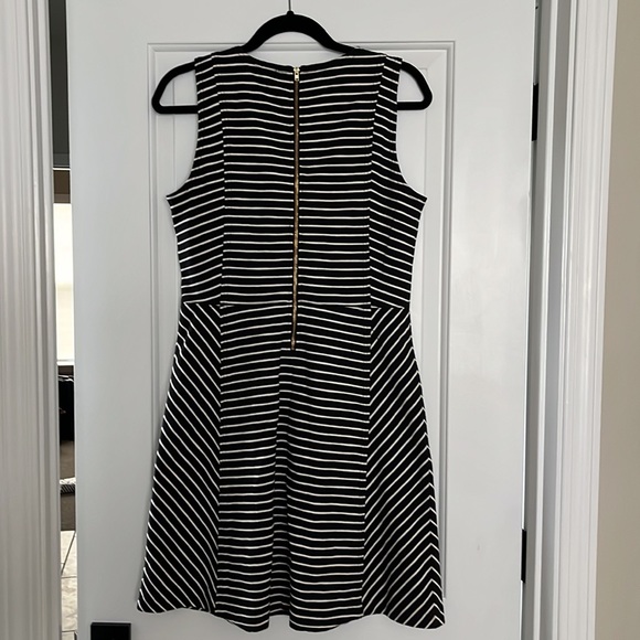 J. Crew Black & White Sleeveless Striped Dress - Picture 2 of 5